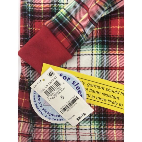 Holiday Lane Kids Plaid Christmas Pajama Set 2-Piece Red Green Size 5 NWT - Picture 6 of 6